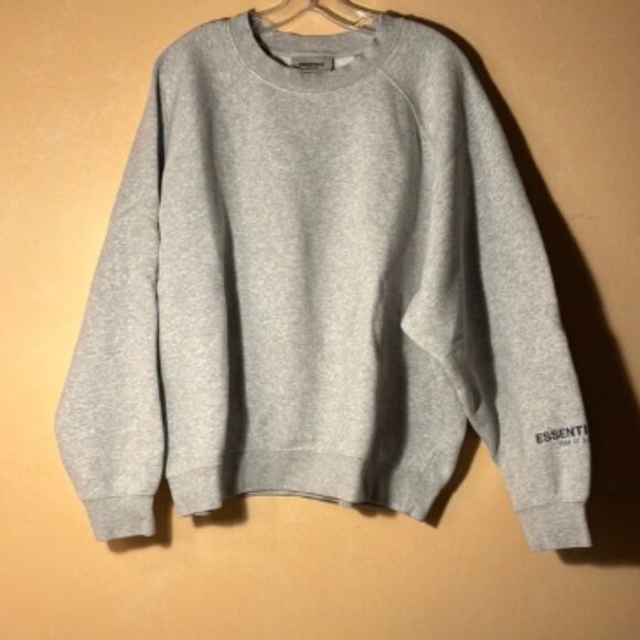 Essentials Gray Crewneck Sweater EUC - Picture 1 of 6